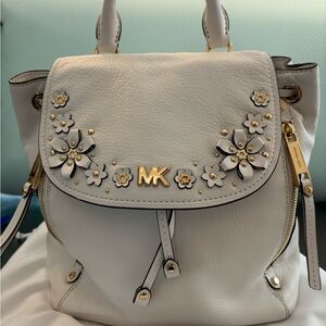 Michael Kors White Leather Backpack